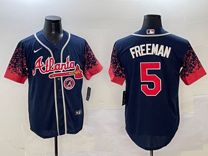Men Atlanta Braves #5 Freeman Drak Blue Fashion Game 2025 Nike MLB Jersey style 2->arizona diamondback->MLB Jersey
